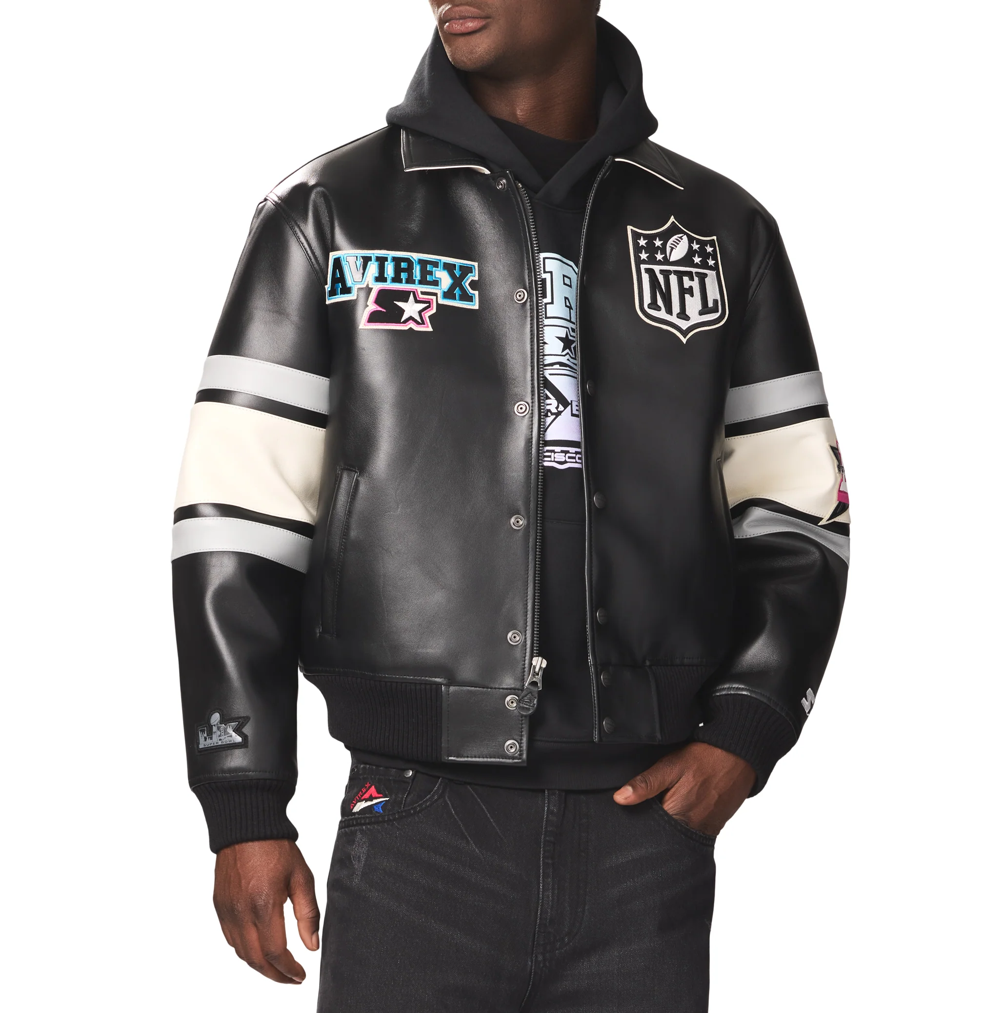 AVIREX X STARTER SUPER BOWL LX LEATHER JACKET - Image 3