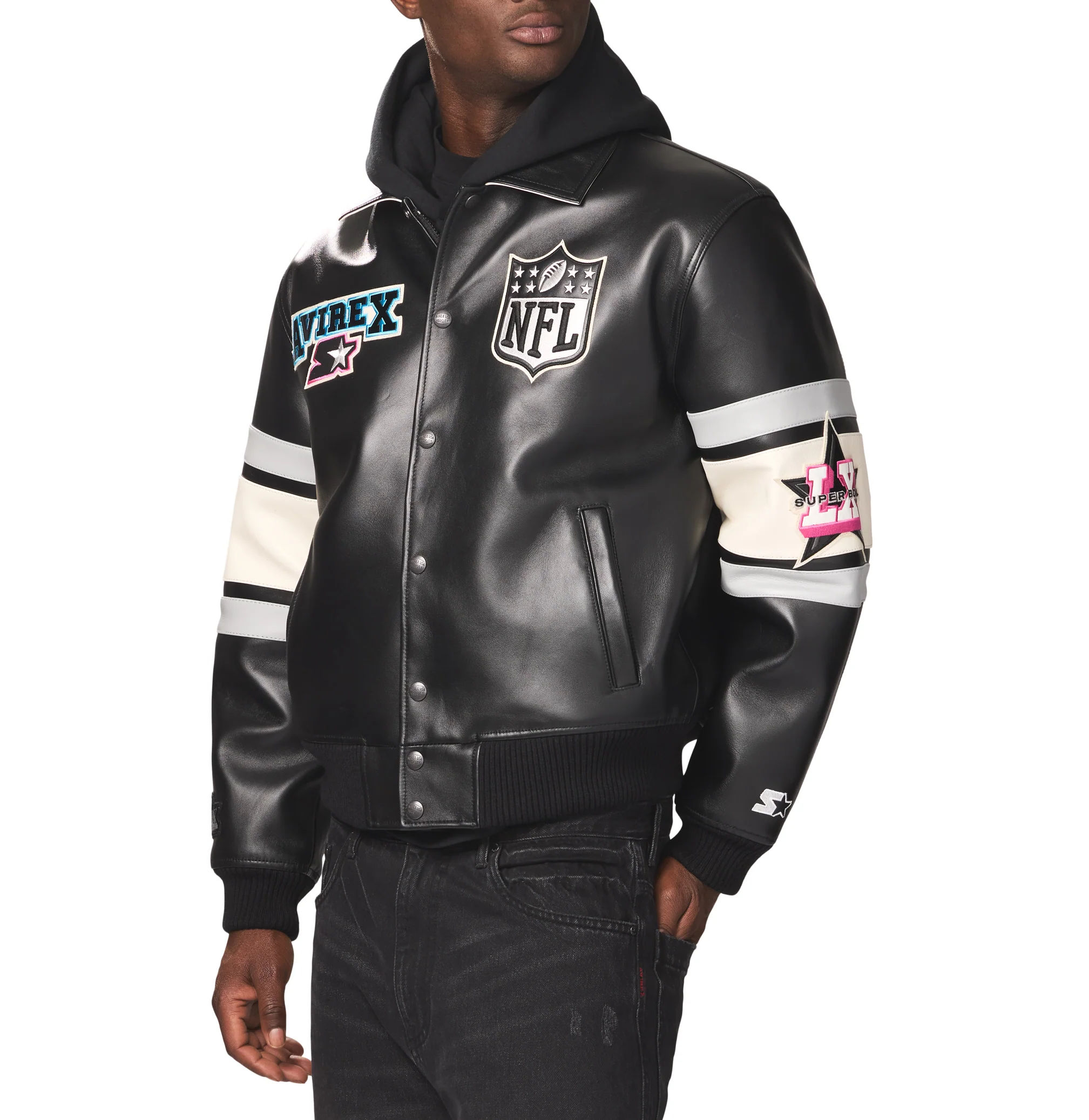 AVIREX X STARTER SUPER BOWL LX LEATHER JACKET - Image 4