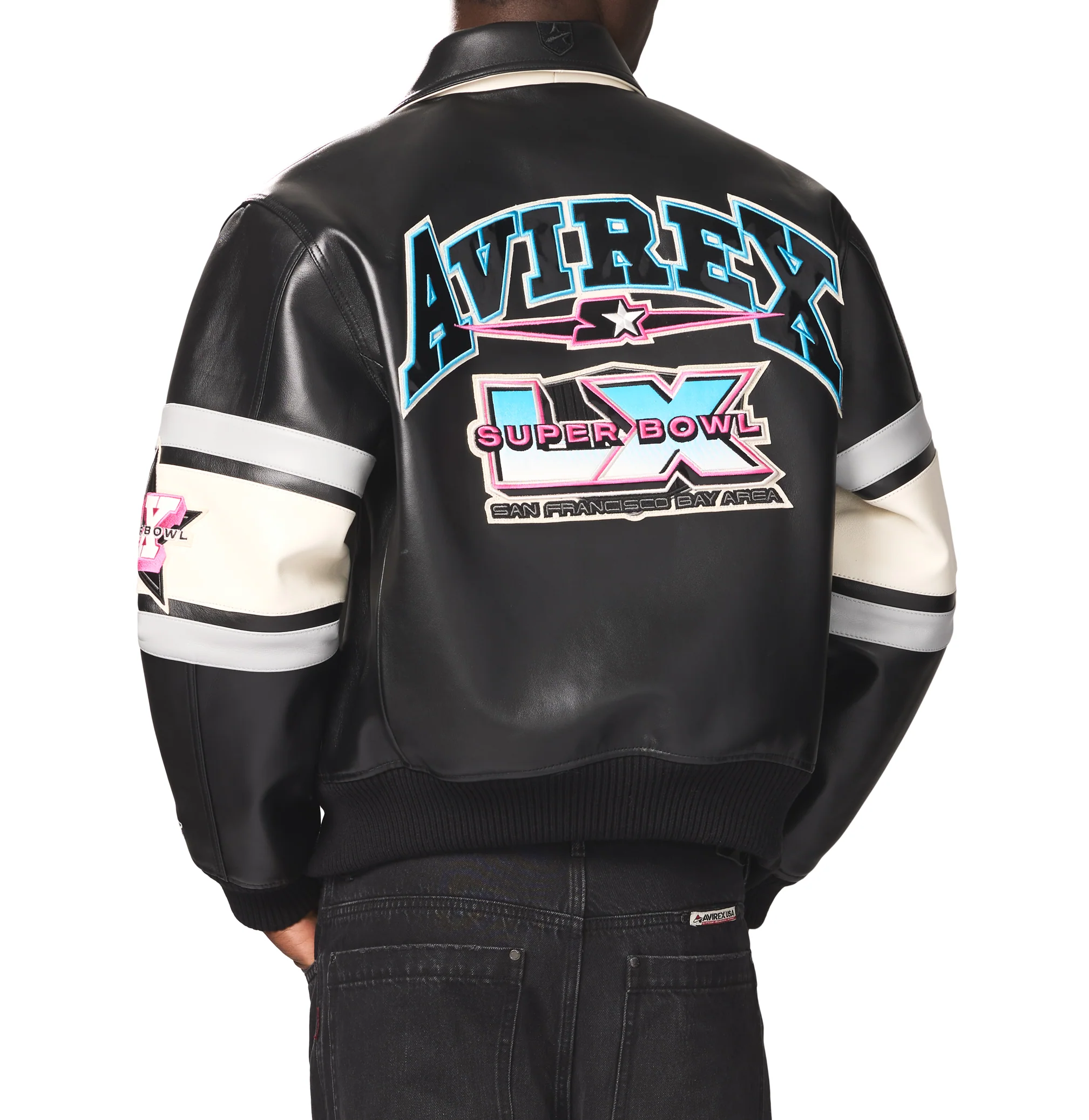 AVIREX X STARTER SUPER BOWL LX LEATHER JACKET - Image 5