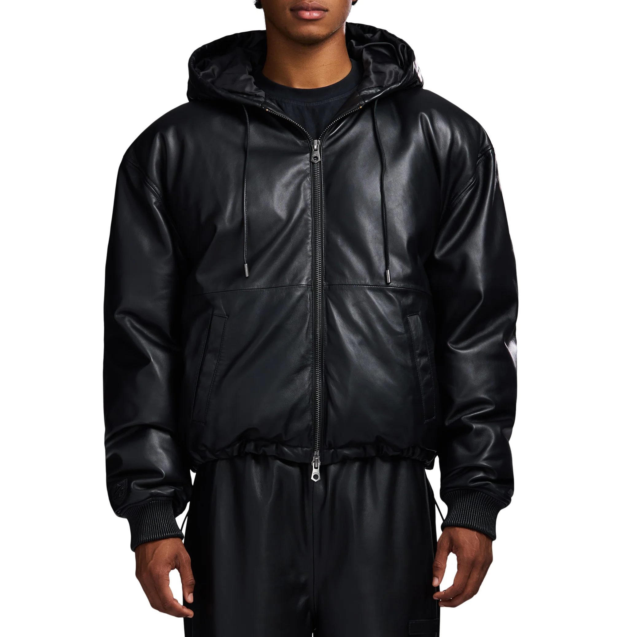 NAPPA LEATHER PUFFER HOODIE - Image 3
