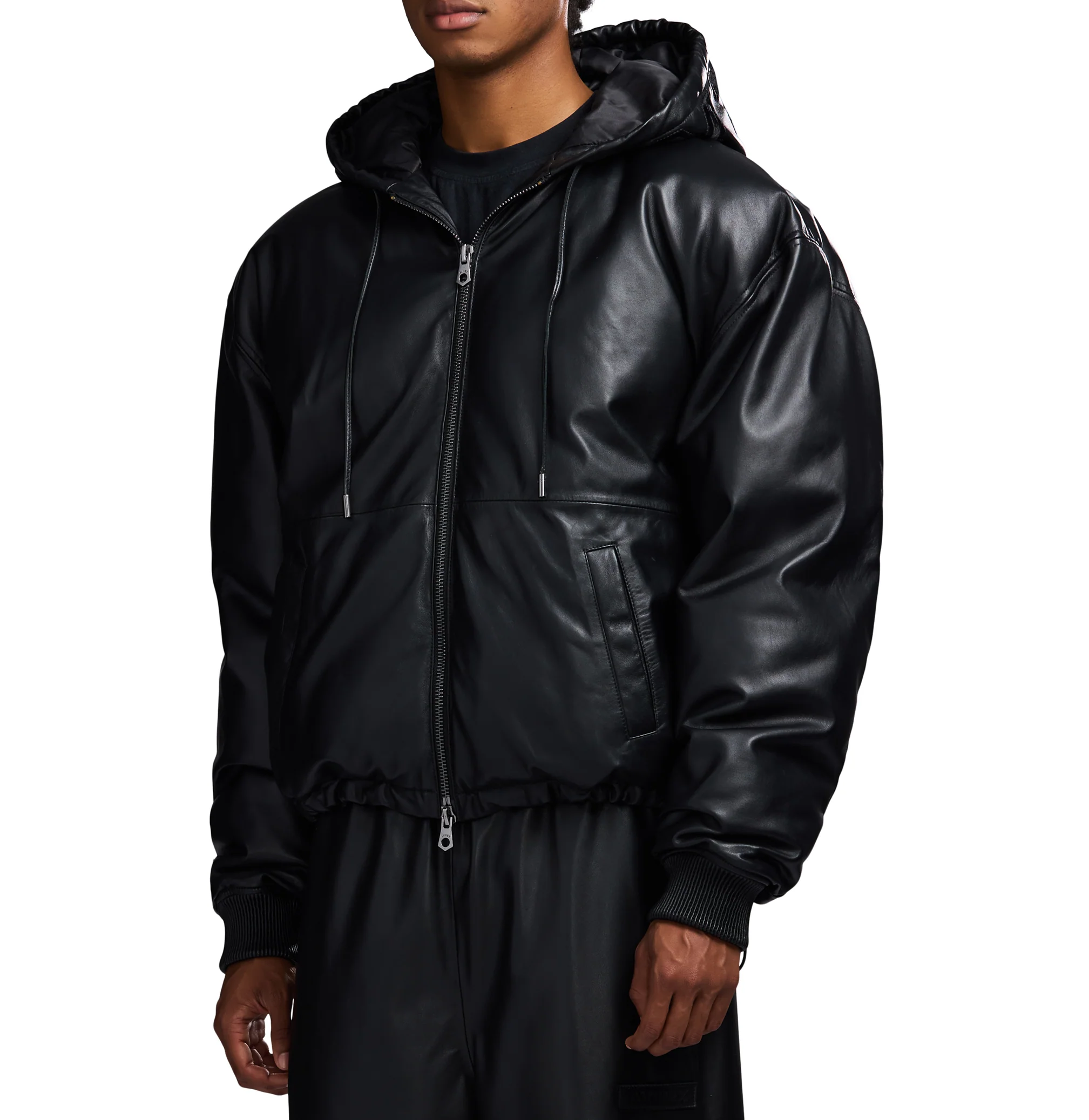 NAPPA LEATHER PUFFER HOODIE - Image 4