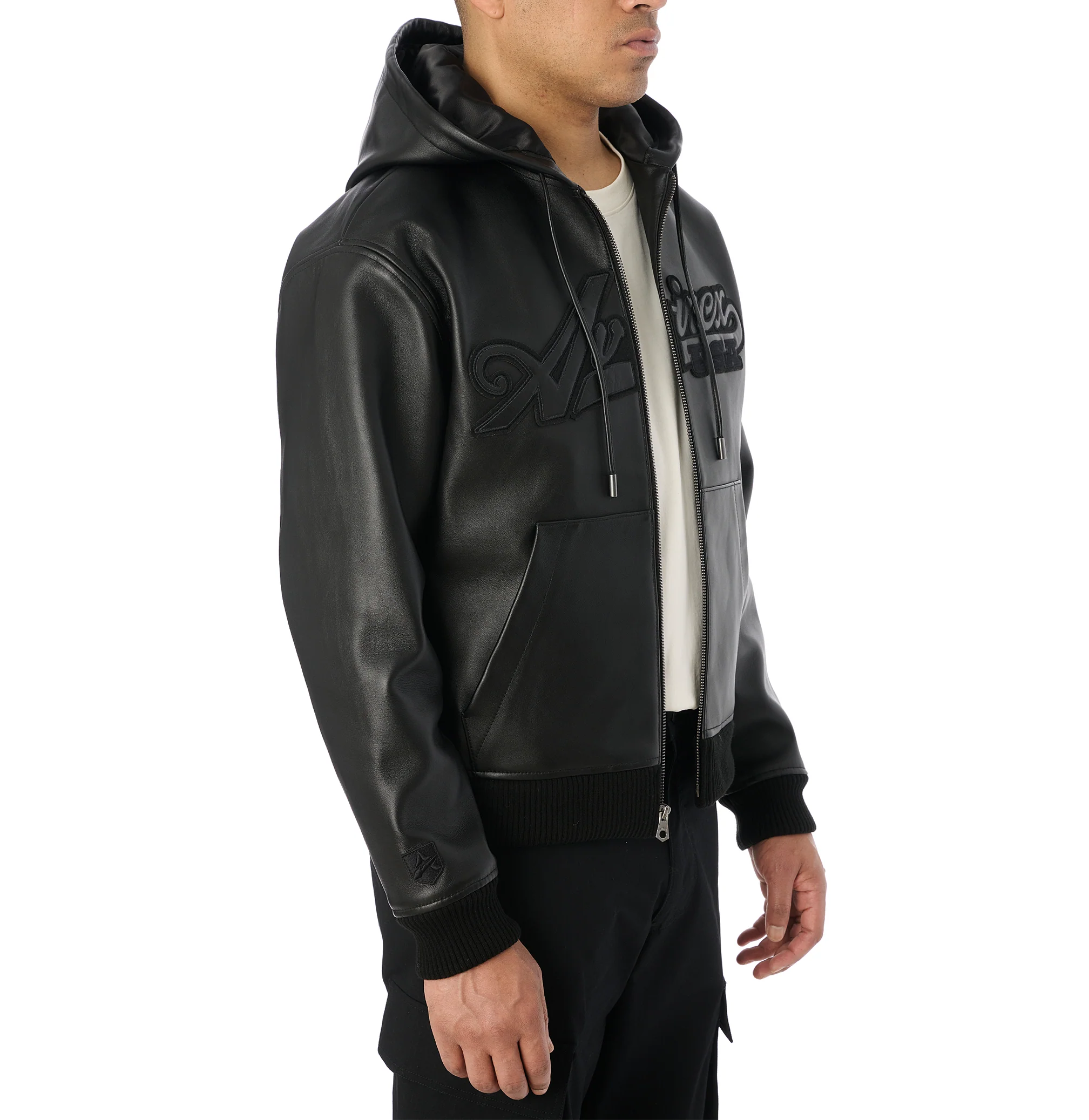 SCRIPT NAPPA LEATHER HOODIE - Image 5