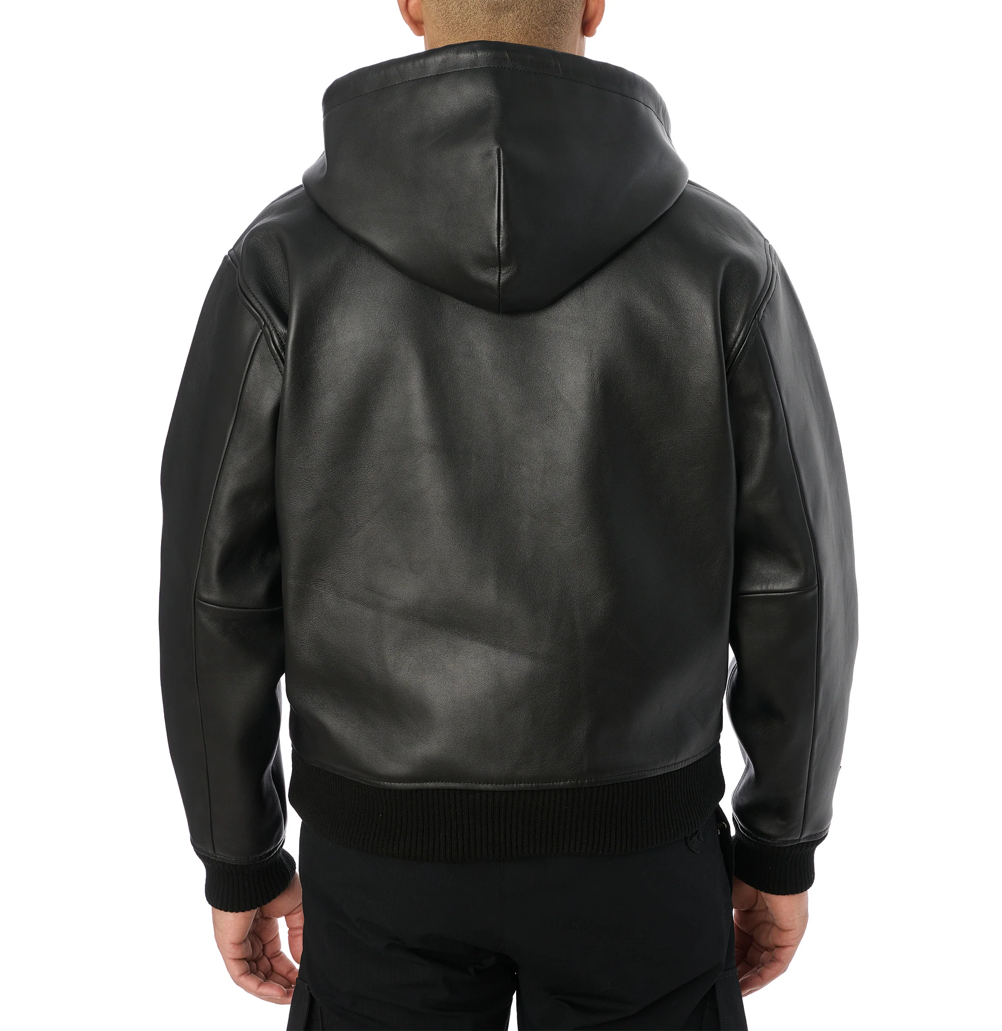 SCRIPT NAPPA LEATHER HOODIE - Image 6